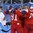 GANGNEUNG, SOUTH KOREA - FEBRUARY 18: The Czech Republic's Dominik Kubalik #18 celebrates with Martin Erat #91, Jan Kovar #43 and Jan Kolar #29 after a third period goal against Switzerland during preliminary round action at the PyeongChang 2018 Olympic Winter Games. (Photo by Andre Ringuette/HHOF-IIHF Images)

